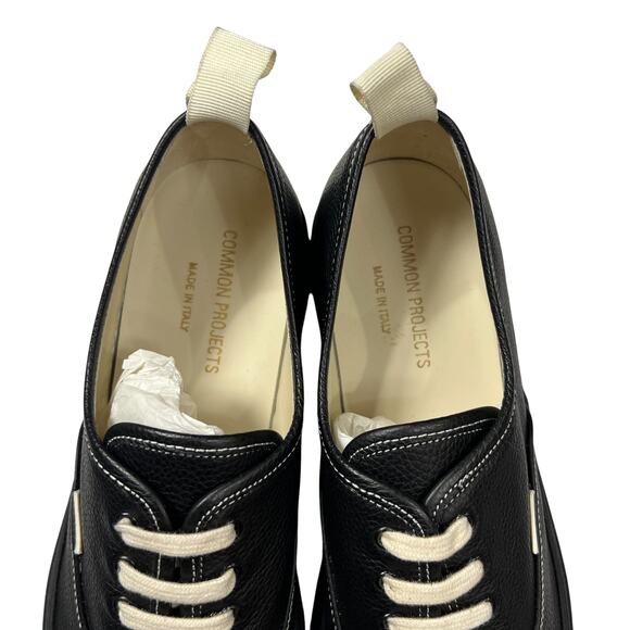 NEW COMMON PROJECTS Four Hole Low Sneakers Black Leather EU 42 US 9 Shoes ITALY - Picture 11 of 13